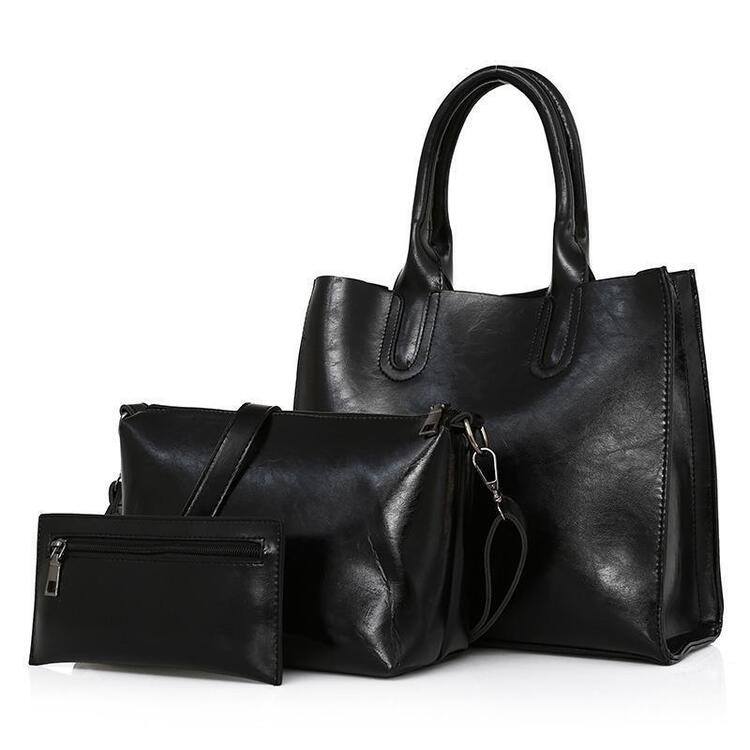 Conjunto de bolso de cuero de varias piezas hecho a mano