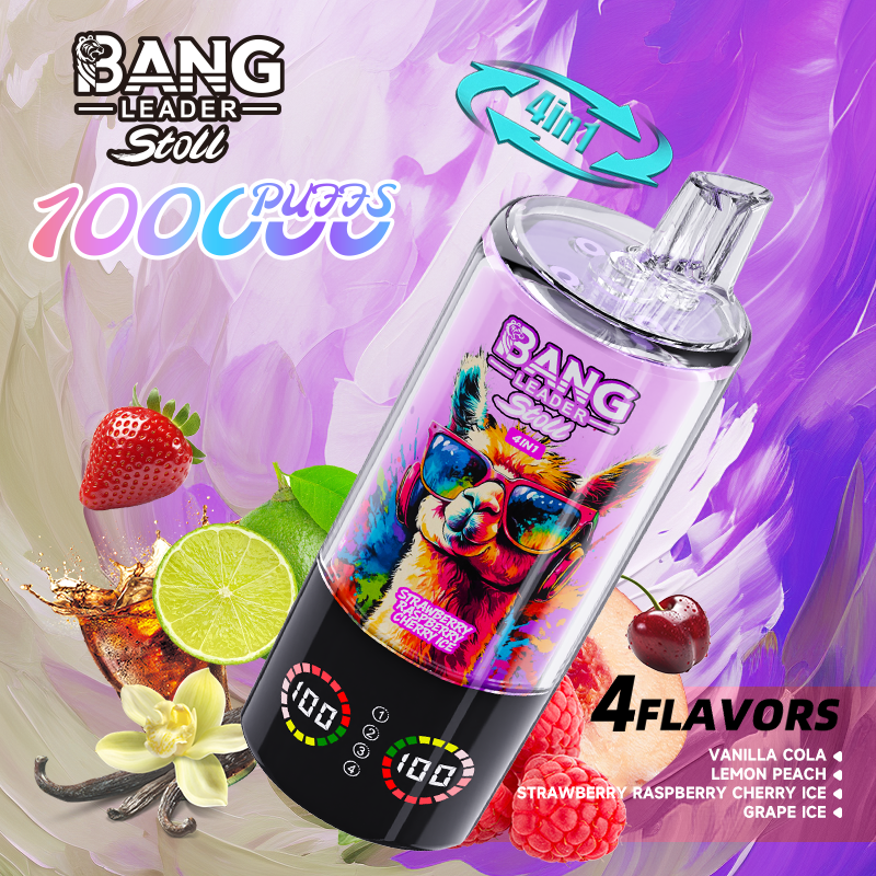 Bang Leader Stoll 100K – 100 000 potahů | 4 jednotlivé příchutě v 1 | Jednorázová elektronická cigareta s obsahem nikotinu 0 % / 2 % / 3 % / 5 % • 10 příchutí