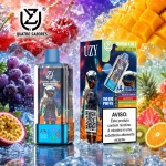UZY Crystal 100.000 Puffs 4-em-1 vape descartável com sabores gelado de frutos vermelhos e manga, pêssego alperce e kiwi, maracujá goiaba e pêssego branco, framboesa