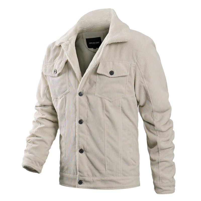 MEN'S CORDUROY AND VELVET JACKET FASHION CASUAL COAT