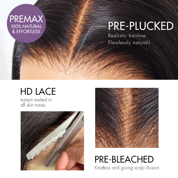 LUVME™ Natural Layered Thin Straight/Volucent Wavy Wig