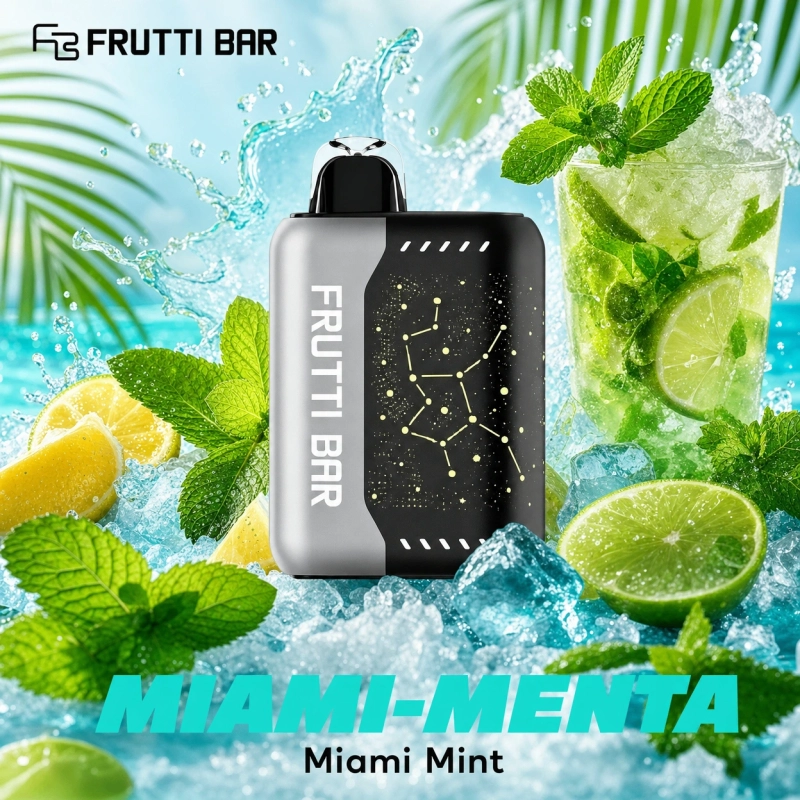 Miami Menta Frutti Bar 25000 puffs eldobható vape – friss menta íz