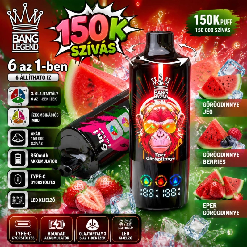 Görögdinnye jég eldobható vape görögdinnye bogyós gyümölcs és eper keverékkel, nyári frissességgel