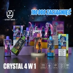UZY Crystal 100K 4w1 jednorazowy vape z 4 smakami, ekranem LED i ładowaniem Type-C