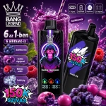 Szőlő smoothie és rágógumi ízű eldobható vape málnás szőlő aromával, kiegyensúlyozott ízprofilban