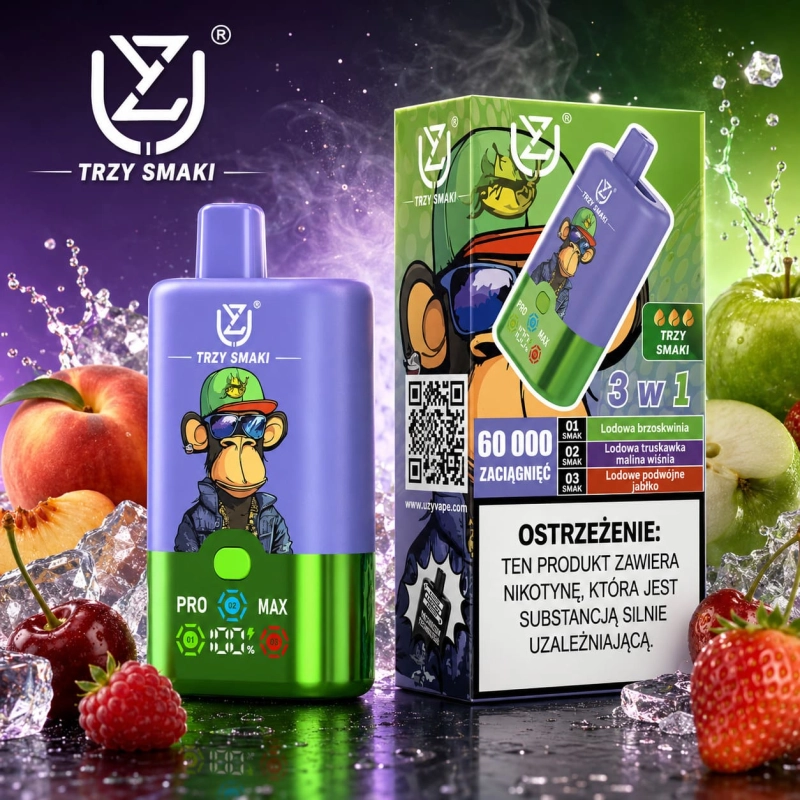UZY Triple Flavor 60K – Mr Blue, owocowe żelki i Red Bull Ice