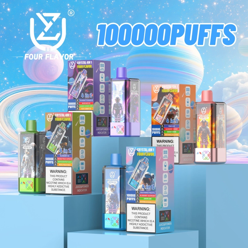 UZY 100K 4 az 1-ben eldobható vape – 56 ml, 650 mAh akkumulátor, Type-C töltés, LED kijelző és 10 ízkészlet